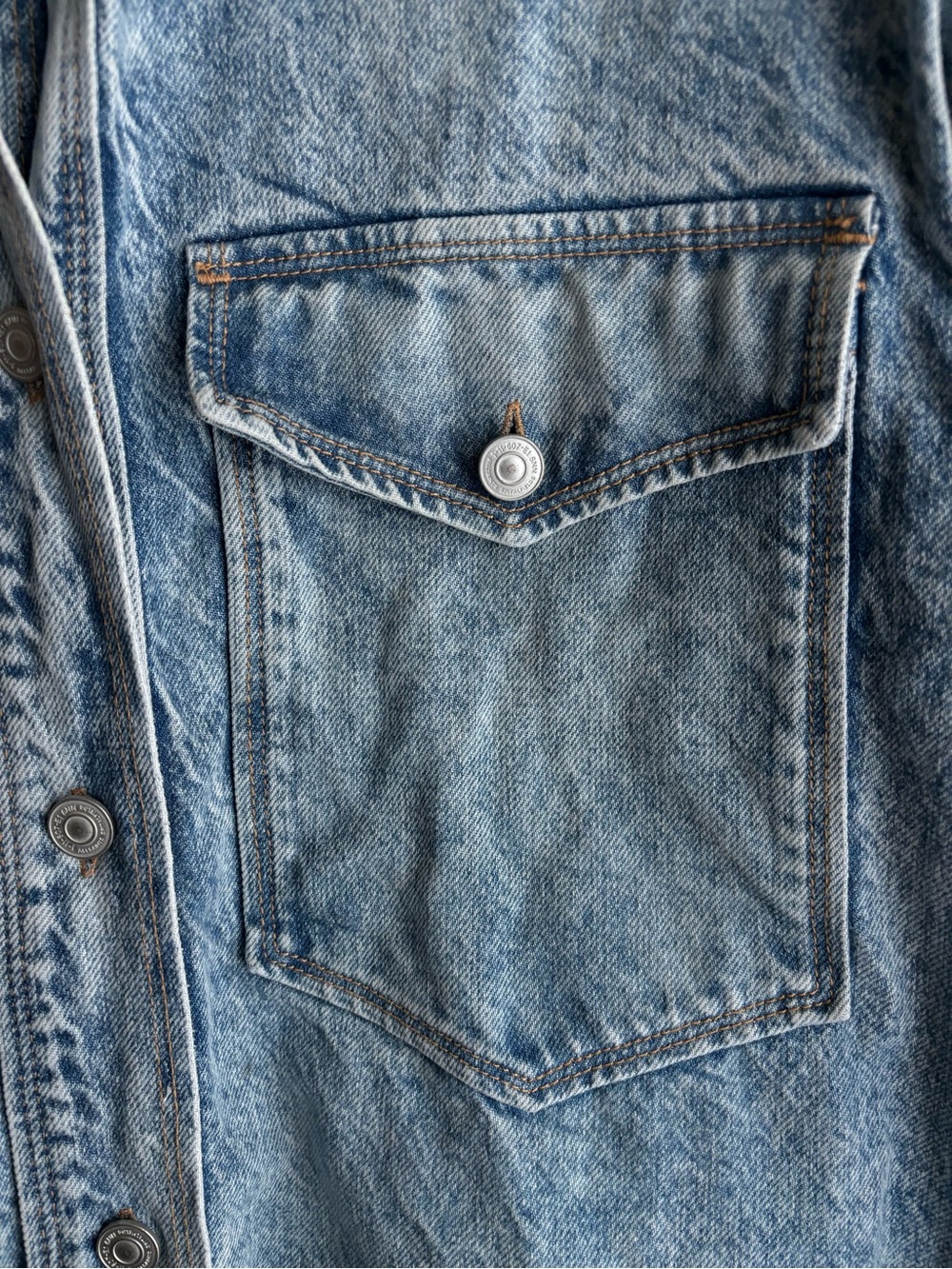 AllSaints Lily Shacket Dress Heavyweight Denim Button-Up Light Wash Women’s US 4 - Picture 3 of 15
